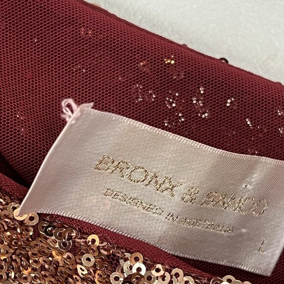 Bronx & Banco Gold Dress US Size 8 Sequin Jersey One Shoulder Goddess - Picture 14 of 16